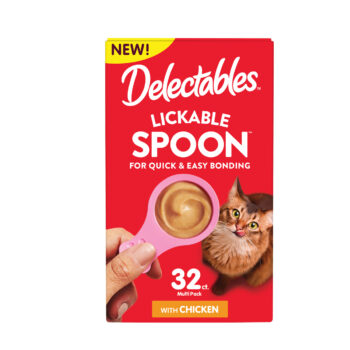 New! Delectables Lickable Spoon chicken hand held cat treat.