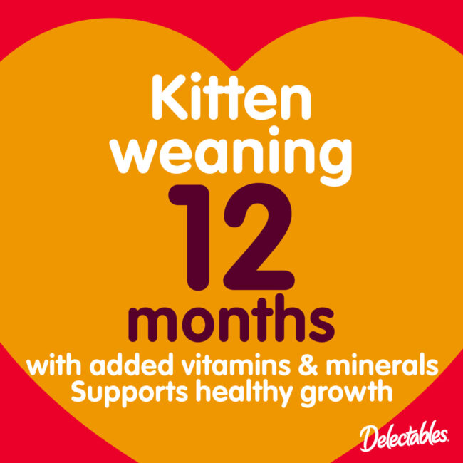 Kitten weaning 12 months with added vitamins & minerals; supports healthy growth